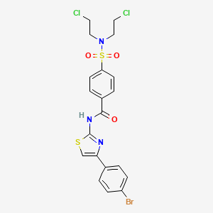 molecular formula C20H18BrCl2N3O3S2 B3011381 4-[bis(2-chloroethyl)sulfamoyl]-N-[4-(4-bromophenyl)-1,3-thiazol-2-yl]benzamide CAS No. 324541-08-4