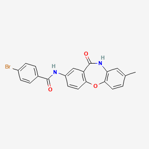 molecular formula C21H15BrN2O3 B3011382 4-溴-N-(8-甲基-11-氧代-10,11-二氢二苯并[b,f][1,4]恶氮杂卓-2-基)苯甲酰胺 CAS No. 922031-05-8