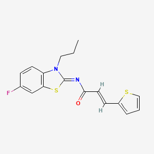 (2E,NZ)-N-(6-fluoro-3-propylbenzo[d]thiazol-2(3H)-ylidene)-3-(thiophen-2-yl)acrylamide
