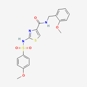 molecular formula C19H19N3O5S2 B3011391 N-(2-methoxybenzyl)-2-(4-methoxyphenylsulfonamido)thiazole-4-carboxamide CAS No. 1021124-54-8