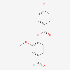 molecular formula C15H11FO4 B3011400 4-甲酰基-2-甲氧基苯基 4-氟苯甲酸酯 CAS No. 321726-13-0