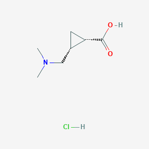 molecular formula C7H14ClNO2 B3011407 (1S,2R)-2-[(Dimethylamino)methyl]cyclopropane-1-carboxylic acid;hydrochloride CAS No. 2408936-32-1