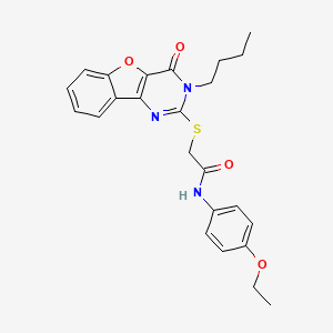 molecular formula C24H25N3O4S B3011419 2-[(3-butyl-4-oxo-3,4-dihydro[1]benzofuro[3,2-d]pyrimidin-2-yl)sulfanyl]-N-(4-ethoxyphenyl)acetamide CAS No. 899941-12-9