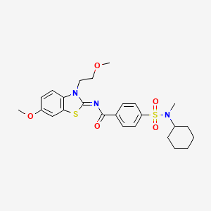 molecular formula C25H31N3O5S2 B3011423 (Z)-4-(N-cyclohexyl-N-methylsulfamoyl)-N-(6-methoxy-3-(2-methoxyethyl)benzo[d]thiazol-2(3H)-ylidene)benzamide CAS No. 865161-72-4