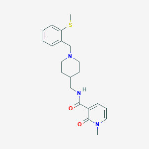 molecular formula C21H27N3O2S B3011425 1-methyl-N-((1-(2-(methylthio)benzyl)piperidin-4-yl)methyl)-2-oxo-1,2-dihydropyridine-3-carboxamide CAS No. 1235040-08-0