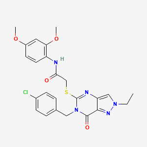 molecular formula C24H24ClN5O4S B3011427 2-((6-(4-chlorobenzyl)-2-ethyl-7-oxo-6,7-dihydro-2H-pyrazolo[4,3-d]pyrimidin-5-yl)thio)-N-(2,4-dimethoxyphenyl)acetamide CAS No. 892305-22-5