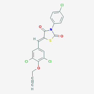 molecular formula C19H10Cl3NO3S B301143 (5Z)-3-(4-chlorophenyl)-5-[3,5-dichloro-4-(prop-2-yn-1-yloxy)benzylidene]-1,3-thiazolidine-2,4-dione 