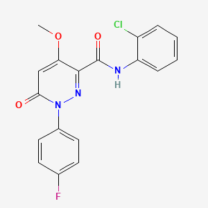 molecular formula C18H13ClFN3O3 B3011430 N-(2-氯苯基)-1-(4-氟苯基)-4-甲氧基-6-氧代哒嗪-3-甲酰胺 CAS No. 941879-79-4