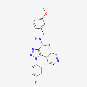molecular formula C22H18FN5O2 B3011434 N-{5-[(E)-2-(5-{[(4-chlorophenyl)amino]sulfonyl}-2-thienyl)vinyl]-3-methylisoxazol-4-yl}propanamide CAS No. 1207041-49-3