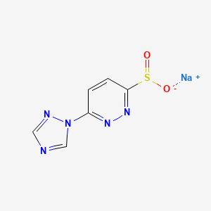 molecular formula C6H4N5NaO2S B3011445 Sodium 6-(1H-1,2,4-triazol-1-yl)pyridazine-3-sulfinate CAS No. 2172589-45-4