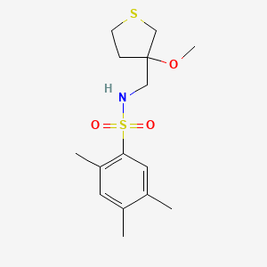 molecular formula C15H23NO3S2 B3011446 N-((3-methoxytetrahydrothiophen-3-yl)methyl)-2,4,5-trimethylbenzenesulfonamide CAS No. 1448076-62-7