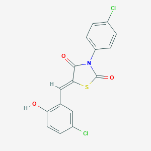 molecular formula C16H9Cl2NO3S B301145 5-(5-Chloro-2-hydroxybenzylidene)-3-(4-chlorophenyl)-1,3-thiazolidine-2,4-dione 