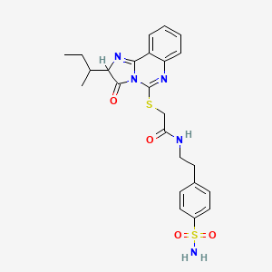 molecular formula C24H27N5O4S2 B3011456 2-[(2-butan-2-yl-3-oxo-2H-imidazo[1,2-c]quinazolin-5-yl)sulfanyl]-N-[2-(4-sulfamoylphenyl)ethyl]acetamide CAS No. 1023505-83-0