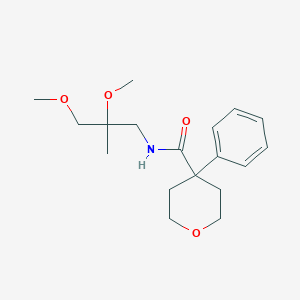 molecular formula C18H27NO4 B3011463 N-(2,3-dimethoxy-2-methylpropyl)-4-phenyltetrahydro-2H-pyran-4-carboxamide CAS No. 2034485-70-4