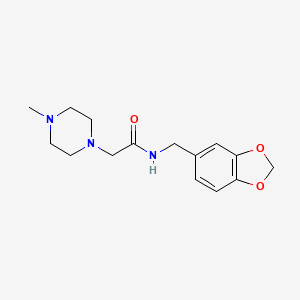molecular formula C15H21N3O3 B3011464 N-[(2H-1,3-苯并二氧杂环-5-基)甲基]-2-(4-甲基哌嗪-1-基)乙酰胺 CAS No. 1120218-03-2