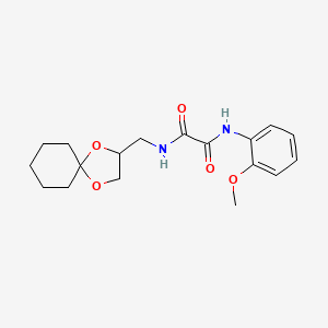 molecular formula C18H24N2O5 B3011470 N1-(1,4-dioxaspiro[4.5]decan-2-ylmethyl)-N2-(2-methoxyphenyl)oxalamide CAS No. 899958-14-6