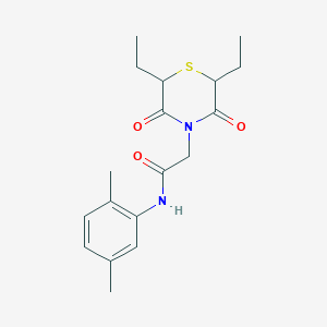 2-(2,6-diethyl-3,5-dioxothiomorpholin-4-yl)-N-(2,5-dimethylphenyl)acetamide
