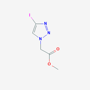 molecular formula C5H6IN3O2 B3011474 methyl 2-(4-iodo-1H-1,2,3-triazol-1-yl)acetate CAS No. 2138074-18-5