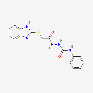 molecular formula C16H15N5O2S B3011481 1-[[2-(1H-benzimidazol-2-ylsulfanyl)acetyl]amino]-3-phenylurea CAS No. 325767-42-8