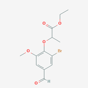 molecular formula C13H15BrO5 B3011510 2-(2-溴-4-甲酰基-6-甲氧基苯氧基)丙酸乙酯 CAS No. 695174-82-4
