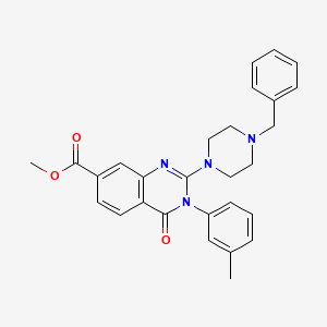 molecular formula C28H28N4O3 B3011511 2-(4-苄基哌嗪-1-基)-4-氧代-3-(间甲苯基)-3,4-二氢喹唑啉-7-甲酸甲酯 CAS No. 1251666-36-0