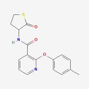 molecular formula C17H16N2O3S B3011514 2-(4-methylphenoxy)-N-(2-oxotetrahydro-3-thiophenyl)nicotinamide CAS No. 317821-90-2