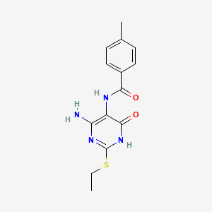 N-(4-amino-2-(ethylthio)-6-oxo-1,6-dihydropyrimidin-5-yl)-4-methylbenzamide