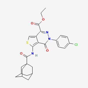 molecular formula C26H26ClN3O4S B3011527 5-(金刚烷-1-羰基氨基)-3-(4-氯苯基)-4-氧代噻吩并[3,4-d]哒嗪-1-羧酸乙酯 CAS No. 851950-12-4