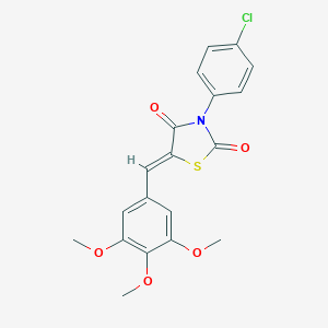 molecular formula C19H16ClNO5S B301153 3-(4-Chlorophenyl)-5-(3,4,5-trimethoxybenzylidene)-1,3-thiazolidine-2,4-dione 