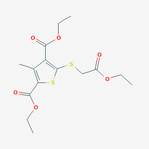 molecular formula C15H20O6S2 B3011537 Diethyl 5-[(2-ethoxy-2-oxoethyl)sulfanyl]-3-methyl-2,4-thiophenedicarboxylate CAS No. 860786-08-9