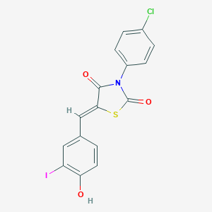 molecular formula C16H9ClINO3S B301154 3-(4-Chlorophenyl)-5-(4-hydroxy-3-iodobenzylidene)-1,3-thiazolidine-2,4-dione 