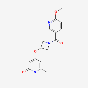 4-((1-(6-methoxynicotinoyl)azetidin-3-yl)oxy)-1,6-dimethylpyridin-2(1H)-one