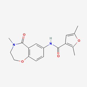molecular formula C17H18N2O4 B3011543 2,5-二甲基-N-(4-甲基-5-氧代-2,3-二氢-1,4-苯并恶二嗪-7-基)呋喃-3-甲酰胺 CAS No. 1207004-28-1