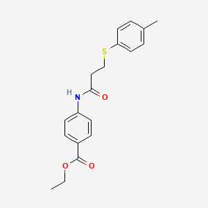 molecular formula C19H21NO3S B3011549 Ethyl 4-(3-(p-tolylthio)propanamido)benzoate CAS No. 663165-49-9