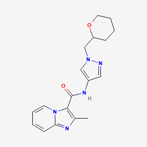 2-methyl-N-(1-((tetrahydro-2H-pyran-2-yl)methyl)-1H-pyrazol-4-yl)imidazo[1,2-a]pyridine-3-carboxamide