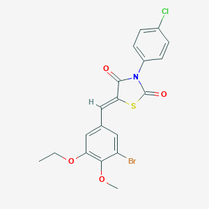 molecular formula C19H15BrClNO4S B301156 5-(3-Bromo-5-ethoxy-4-methoxybenzylidene)-3-(4-chlorophenyl)-1,3-thiazolidine-2,4-dione 