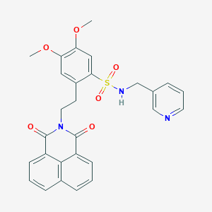 2-[2-(1,3-dioxo-1H-benzo[de]isoquinolin-2(3H)-yl)ethyl]-4,5-dimethoxy-N-(pyridin-3-ylmethyl)benzenesulfonamide