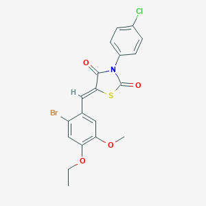 molecular formula C19H15BrClNO4S B301157 5-(2-Bromo-4-ethoxy-5-methoxybenzylidene)-3-(4-chlorophenyl)-1,3-thiazolidine-2,4-dione 