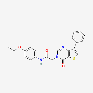 molecular formula C22H19N3O3S B3011571 N-(4-乙氧基苯基)-2-(4-氧代-7-苯基噻吩并[3,2-d]嘧啶-3(4H)-基)乙酰胺 CAS No. 1105235-76-4