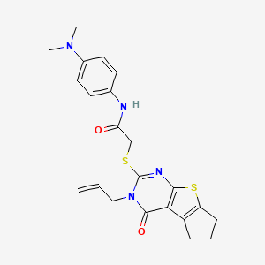2-((3-allyl-4-oxo-4,5,6,7-tetrahydro-3H-cyclopenta[4,5]thieno[2,3-d]pyrimidin-2-yl)thio)-N-(4-(dimethylamino)phenyl)acetamide