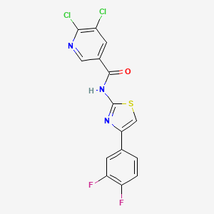molecular formula C15H7Cl2F2N3OS B3011580 5,6-dichloro-N-[4-(3,4-difluorophenyl)-1,3-thiazol-2-yl]pyridine-3-carboxamide CAS No. 849037-42-9