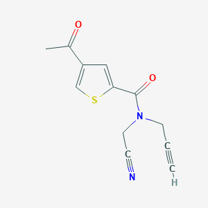 4-Acetyl-N-(cyanomethyl)-N-prop-2-ynylthiophene-2-carboxamide