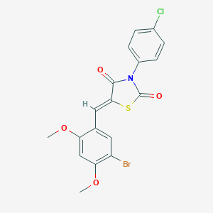 molecular formula C18H13BrClNO4S B301159 5-(5-Bromo-2,4-dimethoxybenzylidene)-3-(4-chlorophenyl)-1,3-thiazolidine-2,4-dione 