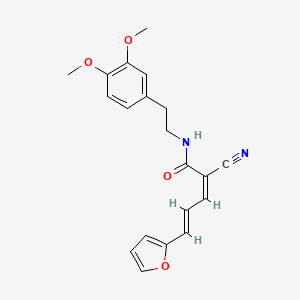 molecular formula C20H20N2O4 B3011592 (2Z,4E)-2-氰基-N-[2-(3,4-二甲氧基苯基)乙基]-5-(呋喃-2-基)戊-2,4-二烯酰胺 CAS No. 1223872-43-2