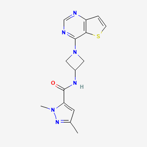 2,5-Dimethyl-N-(1-thieno[3,2-d]pyrimidin-4-ylazetidin-3-yl)pyrazole-3-carboxamide