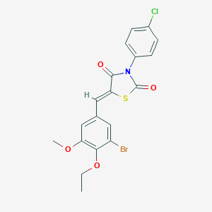 molecular formula C19H15BrClNO4S B301160 5-(3-Bromo-4-ethoxy-5-methoxybenzylidene)-3-(4-chlorophenyl)-1,3-thiazolidine-2,4-dione 