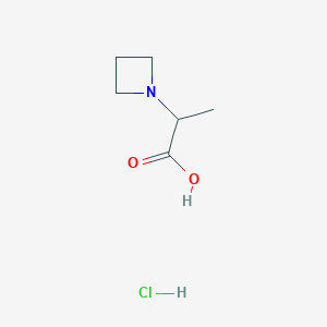 molecular formula C6H12ClNO2 B3011609 2-(氮杂环丁-1-基)丙酸盐酸盐 CAS No. 2219370-85-9