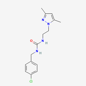 molecular formula C15H19ClN4O B3011610 1-(4-chlorobenzyl)-3-(2-(3,5-dimethyl-1H-pyrazol-1-yl)ethyl)urea CAS No. 1234927-70-8