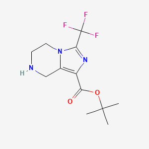 molecular formula C12H16F3N3O2 B3011615 Tert-butyl 3-(trifluoromethyl)-5,6,7,8-tetrahydroimidazo[1,5-a]pyrazine-1-carboxylate CAS No. 2248406-87-1