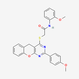 N-(2-methoxyphenyl)-2-[[2-(4-methoxyphenyl)-5H-chromeno[2,3-d]pyrimidin-4-yl]sulfanyl]acetamide